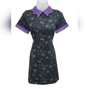 Spirit Graphic Print Preppy Goth Collared Dress NWOT